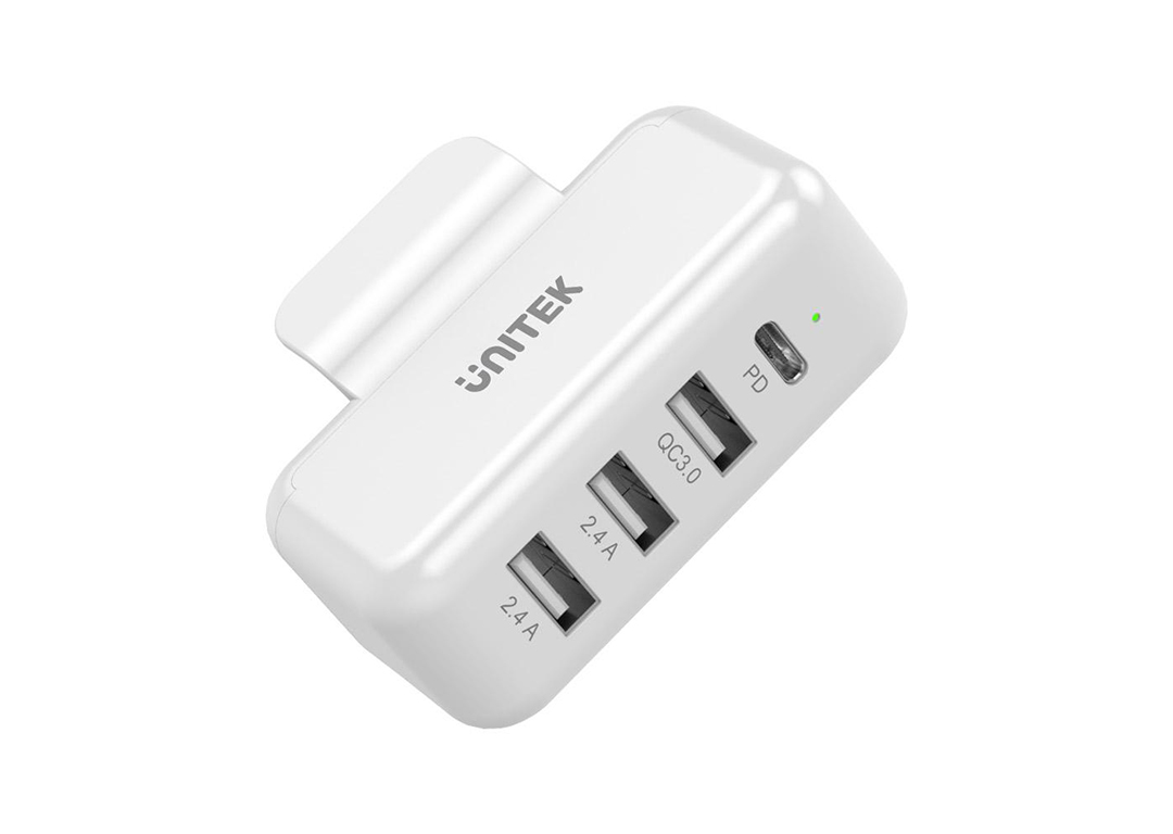Sạc MACBOOK chia cổng USB2.4A + USB QC3.0 + PD 45W UNITEK 1002A