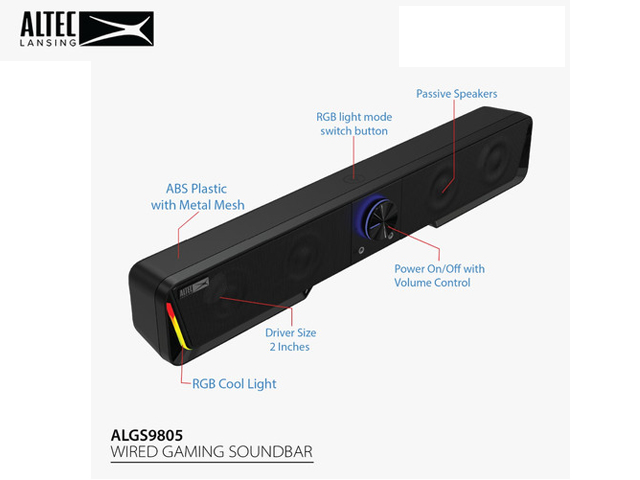 LOA MÁY TÍNH ALGS9805 2.0 2C/BỘ ĐEN ALTEC LANSING