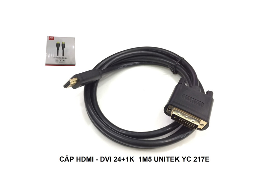 Cáp HDMI -> DVI(24+1) dài 1.5M UNITEK Y-C217E