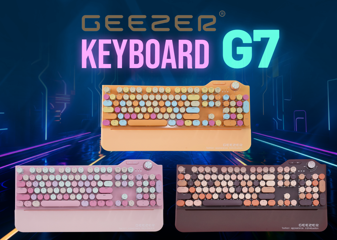 Bàn phím cơ gaming 3 chế độ kết nối GEEZER G7