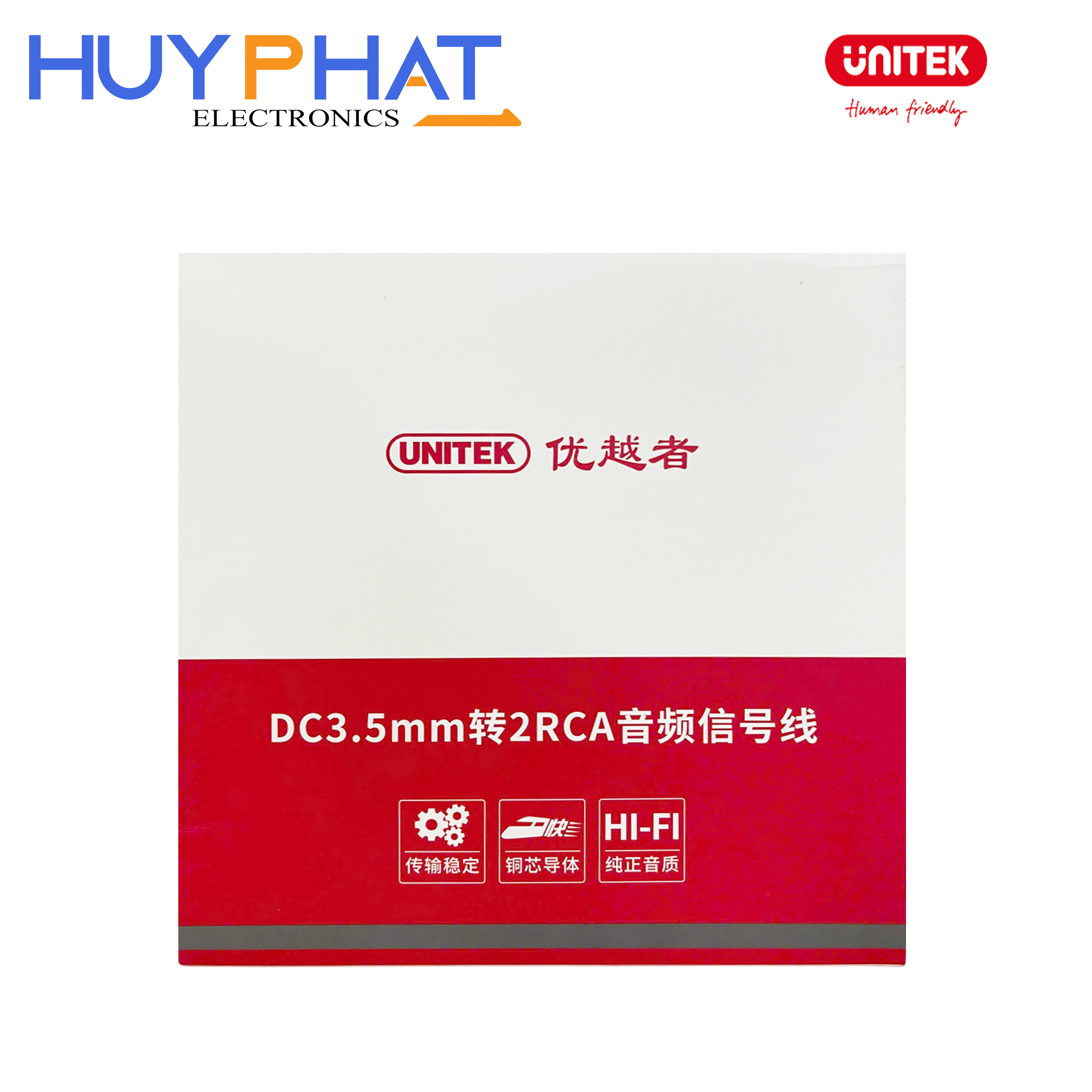 Cáp đổi 3.5mm -> 2 RCA UNITEK C9028BK