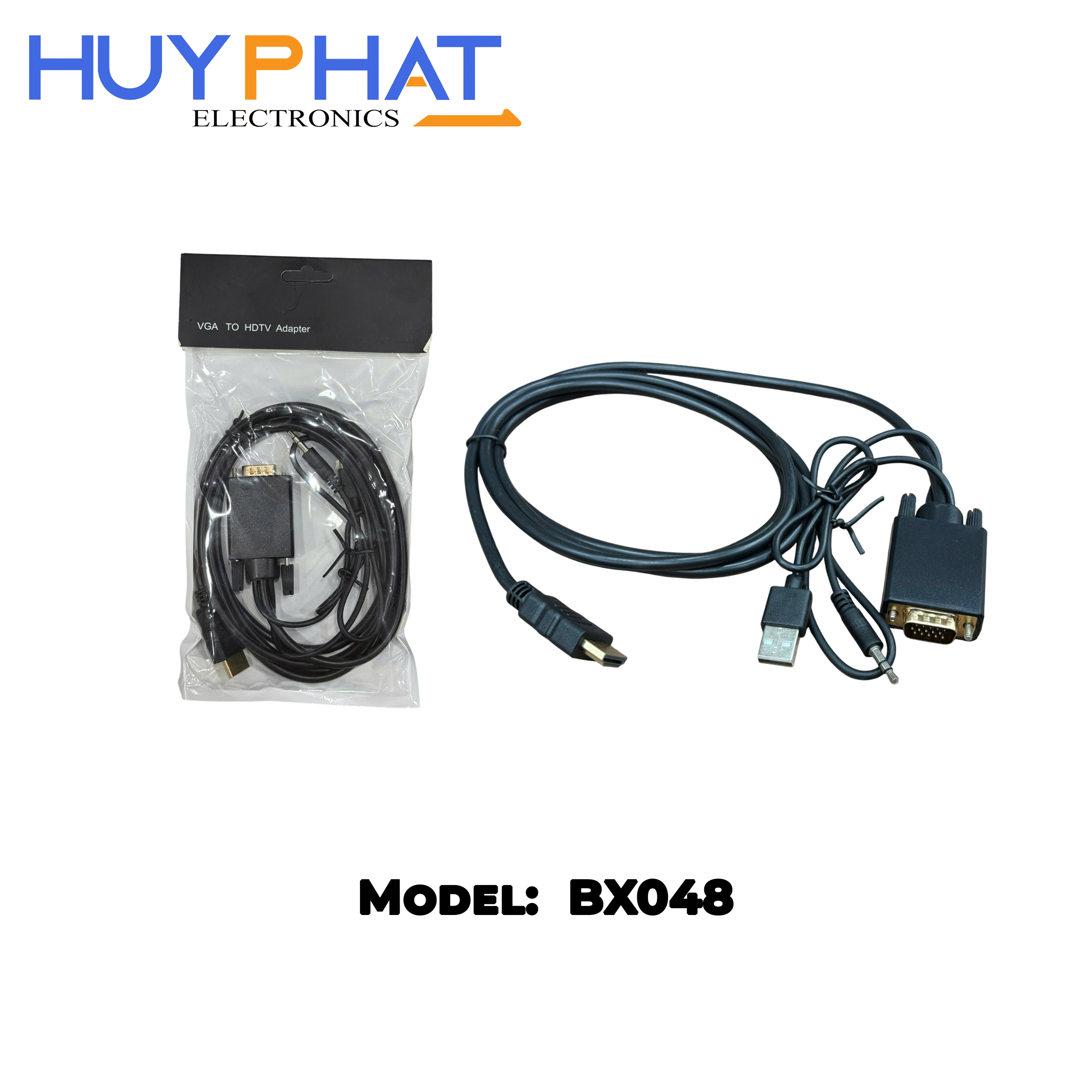 Cáp VGA -> HDMI + Audio dài 1.8m Black BX048