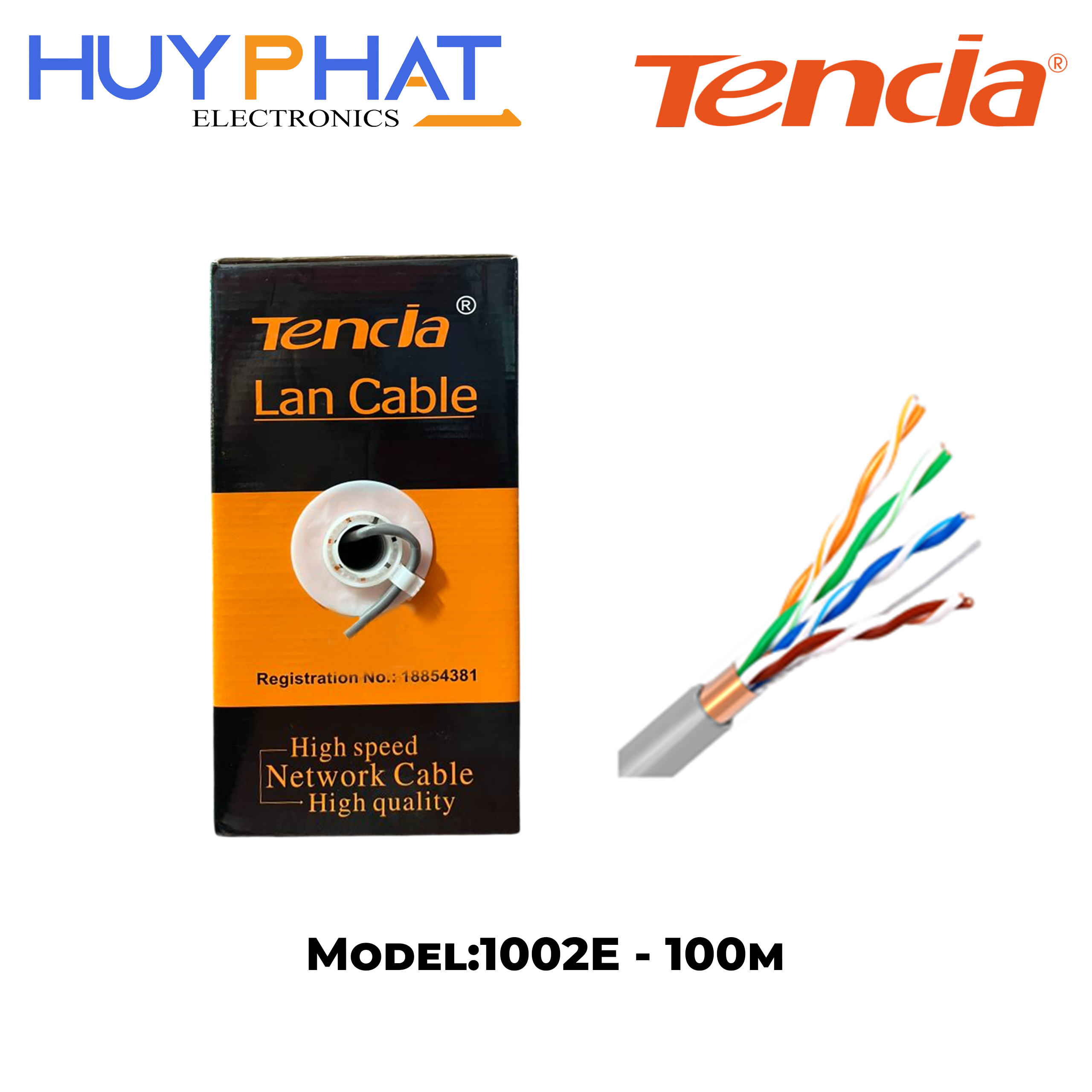 Cáp mạng cuộn 100M CAT5E STP TENCIA – 1002E