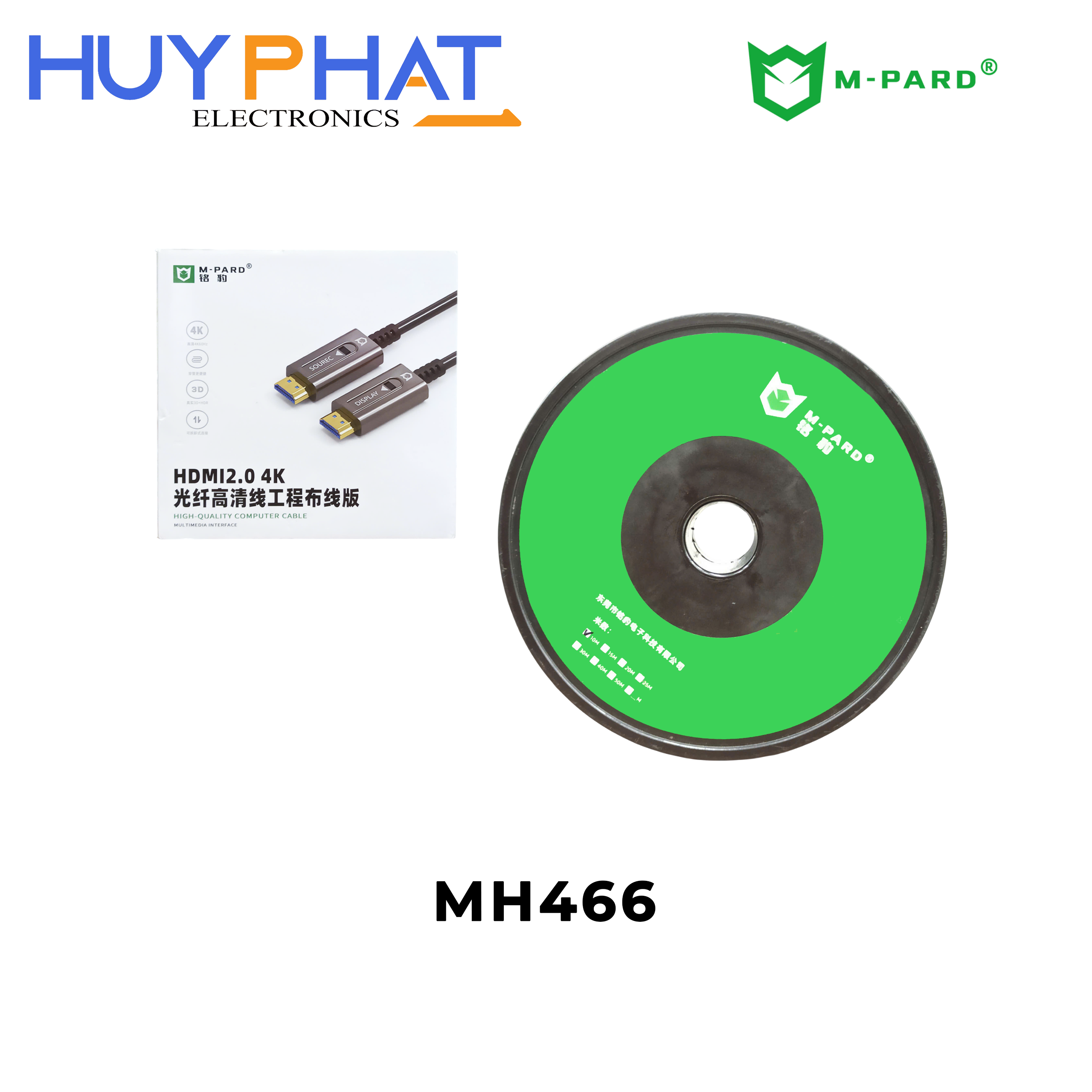 Cáp quang HDMI 2.0 4K dài 10m kèm kìm gắp + vòng đeo M-PARD MH466