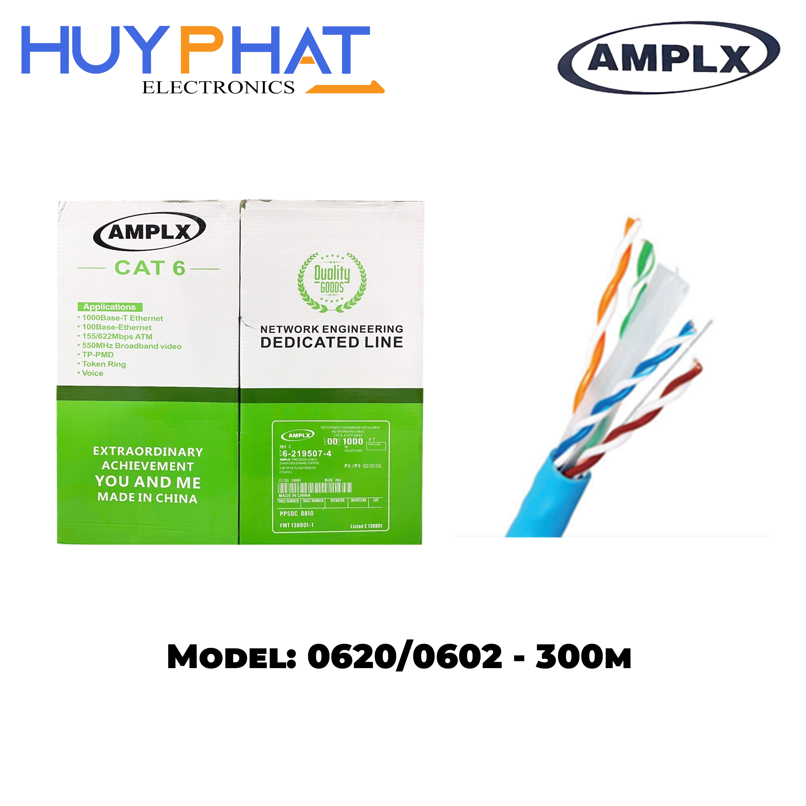 Cáp mạng cuộn Cat6E 300M AMPLX 0620/0602