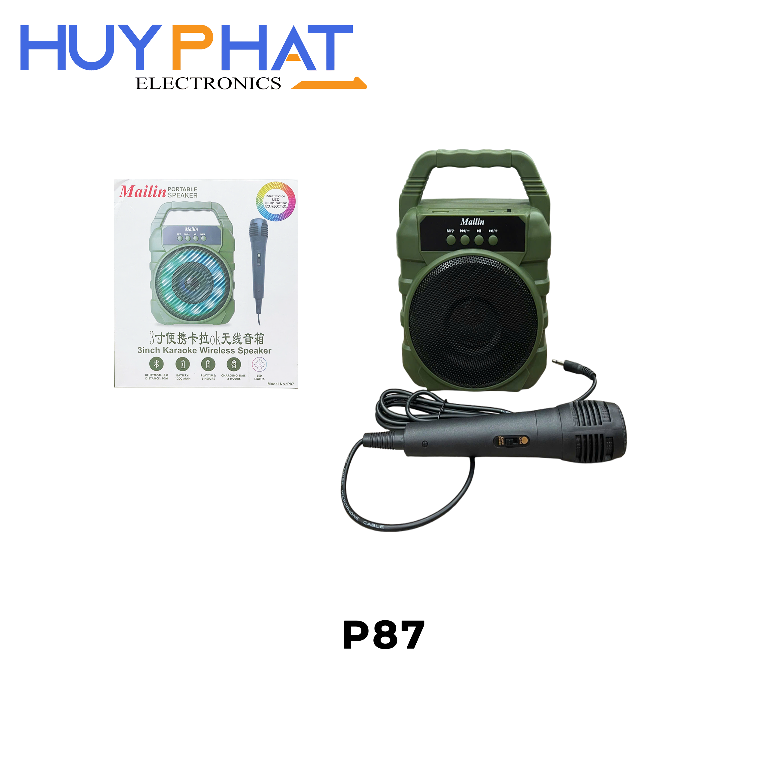 Loa BT5.0 | USB | AUX | FM 5W kèm mic MAILIN P87