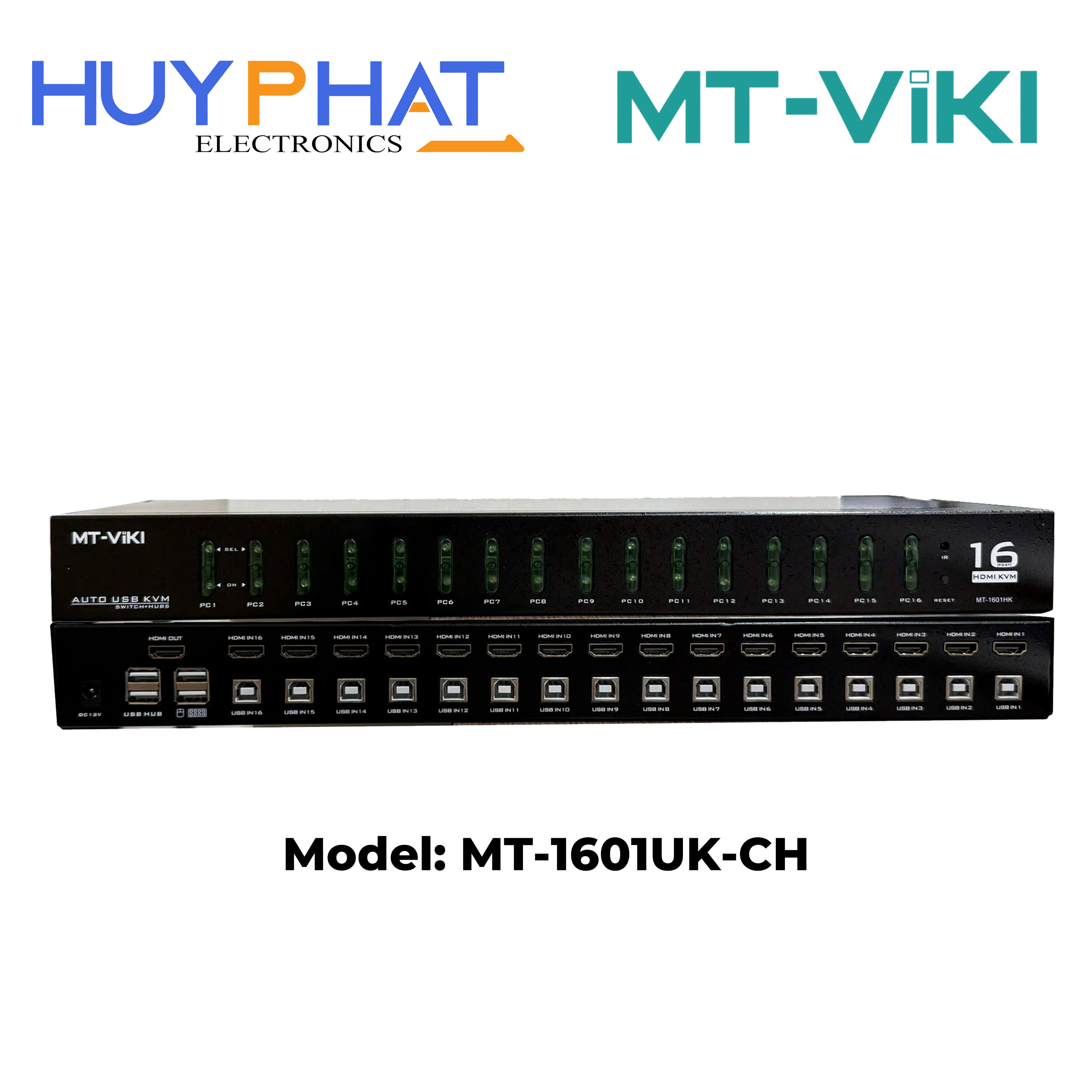 Bộ chuyển mạch KVM 16 cổng HDMI + USB IN MT-VIKI MT-1601HK