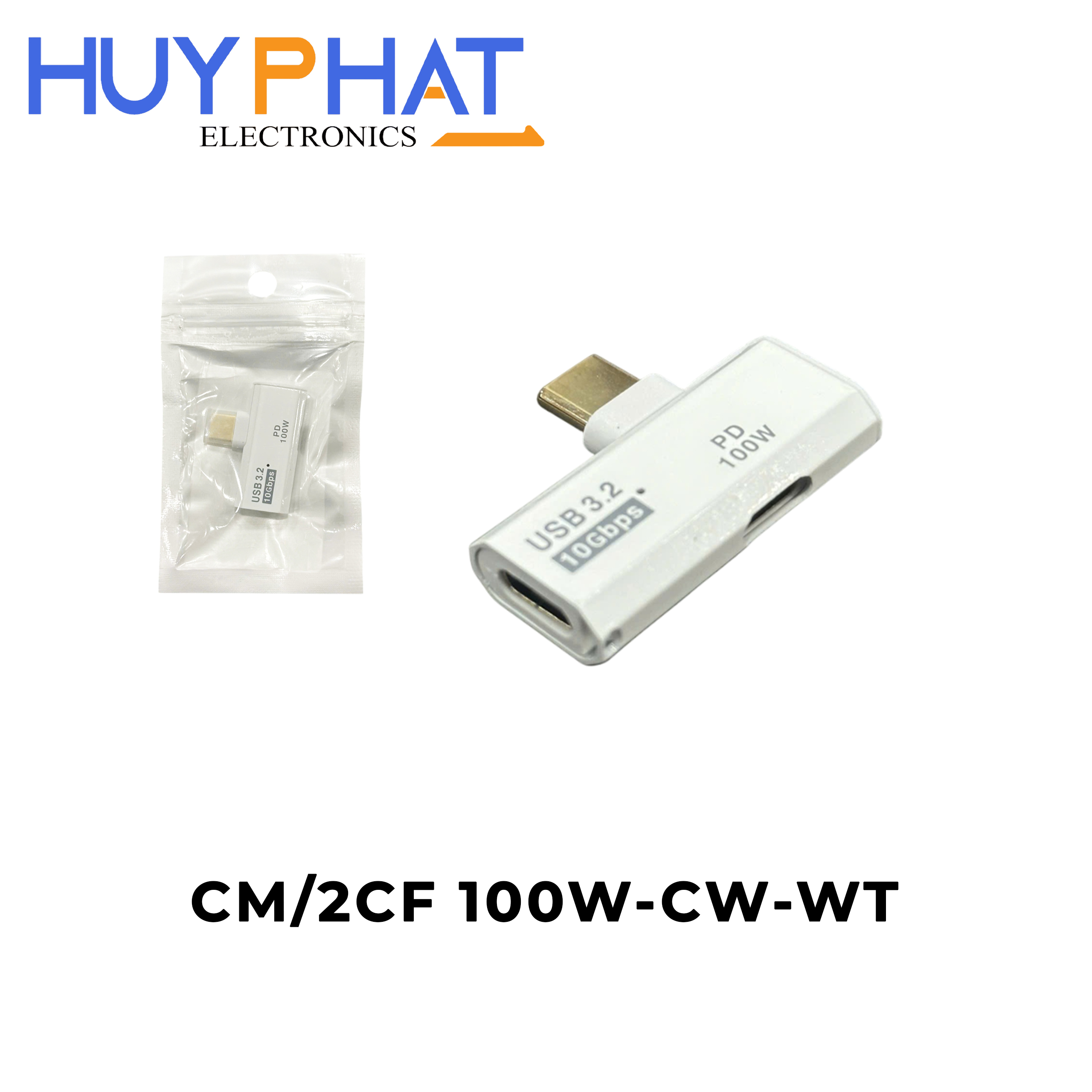 Đầu đổi Type-C -> Type-C + PD100W CM/2CF 100W-CW-WT