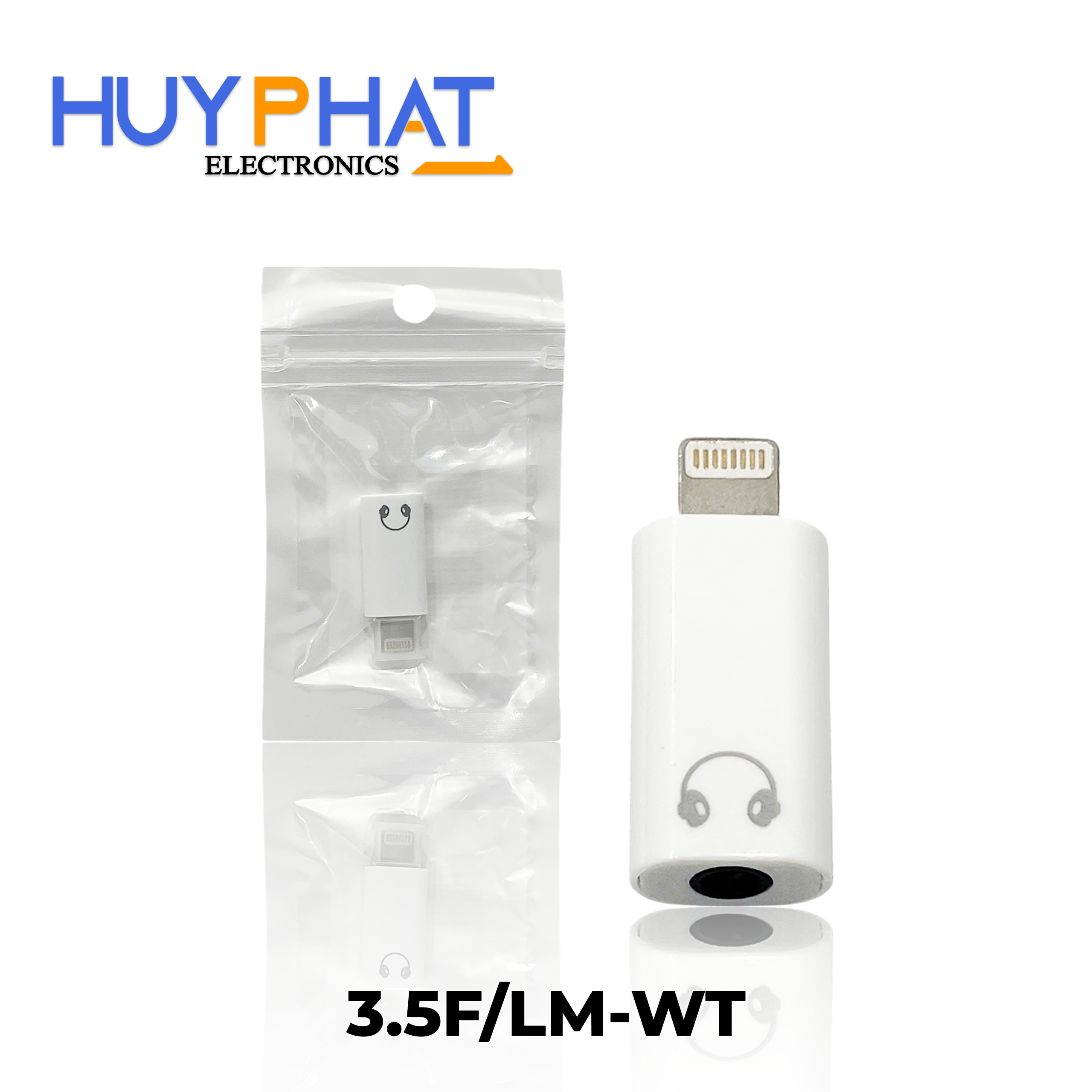 Đầu đổi Lightning -> Tai nghe 3.5mm White 3.5F/LM-WT