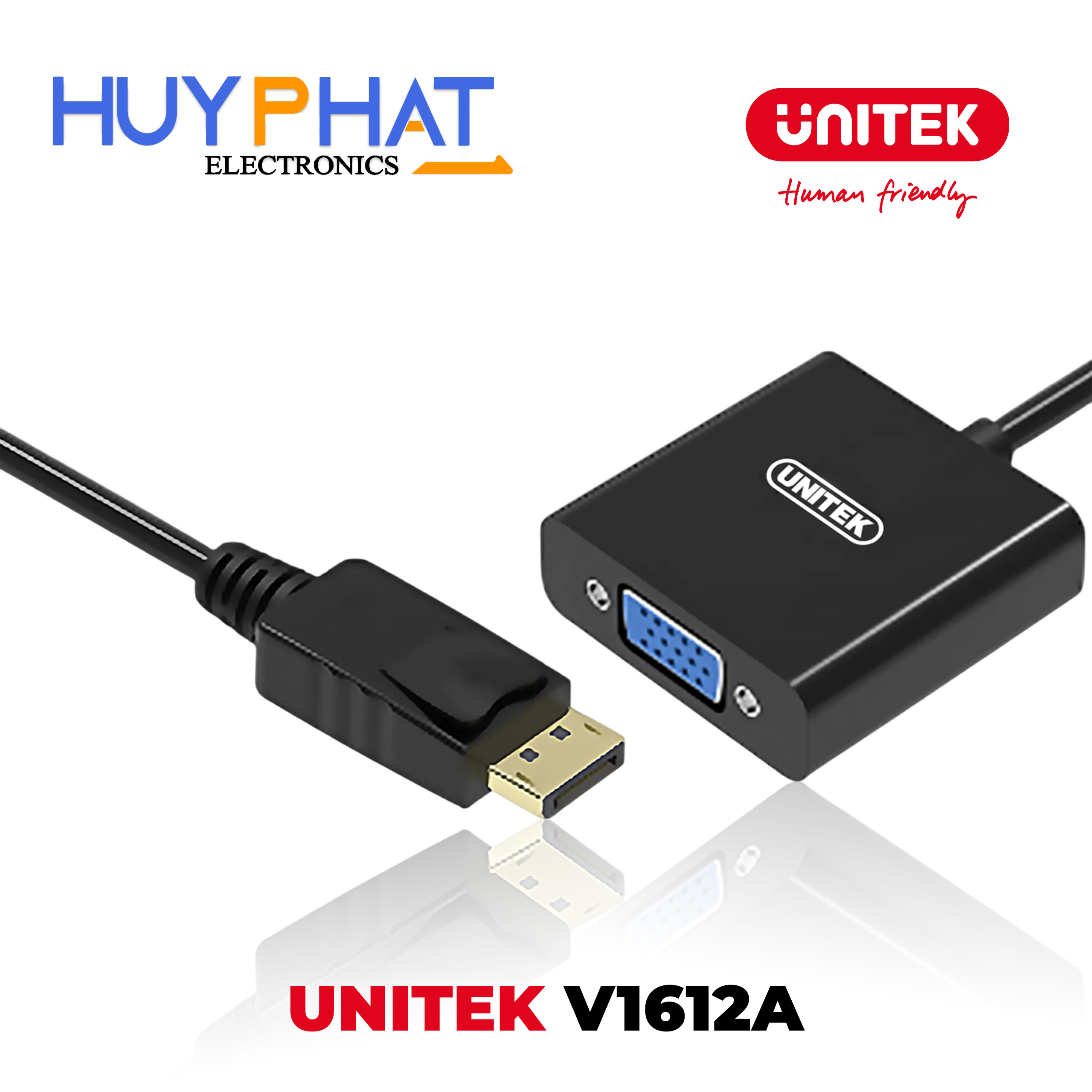 Bộ chuyển đổi DisplayPort (DP) -> VGA 1080p@60Hz UNITEK V1612A