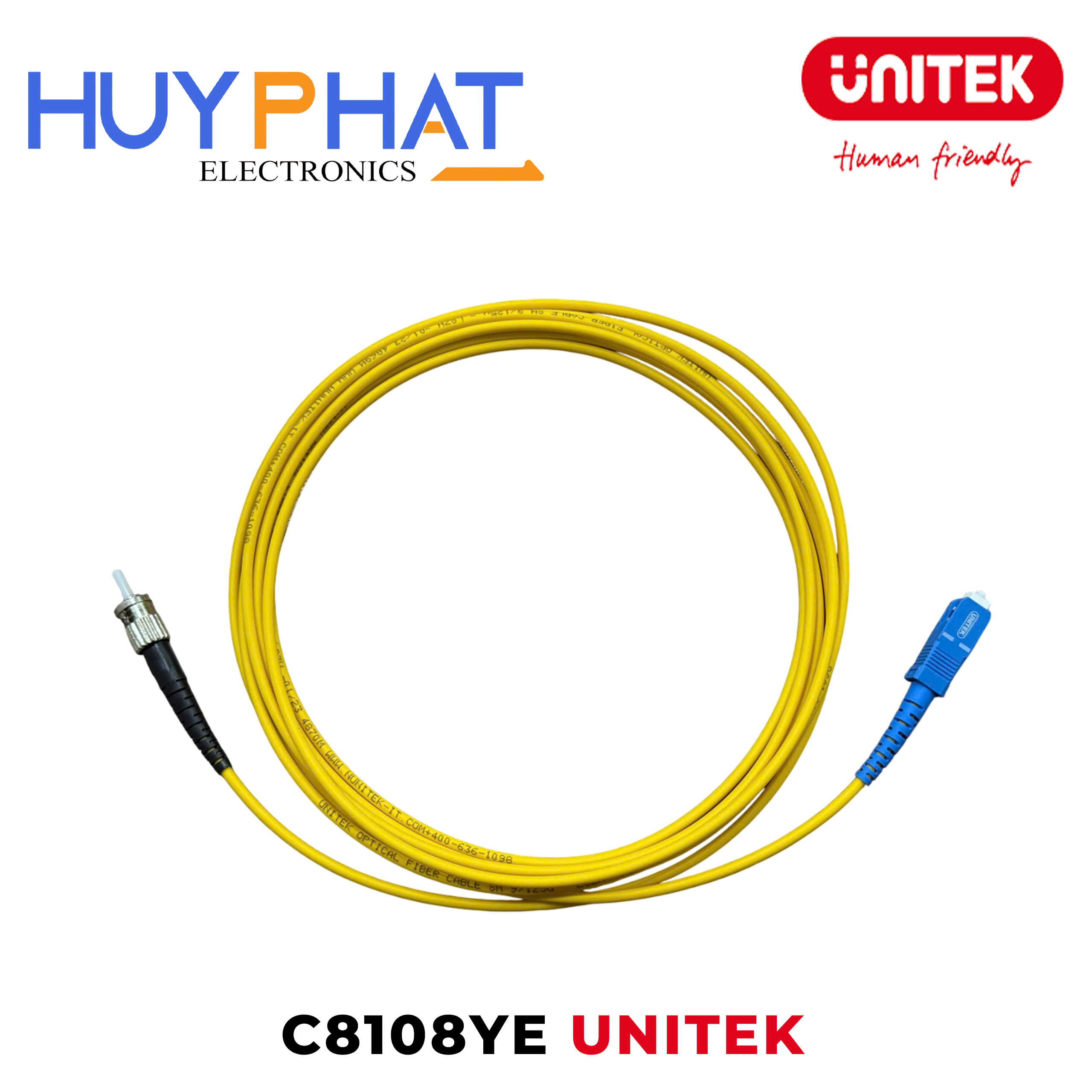 Cáp SC/UPC -> ST/UPC 3m UNITEK C8108YE