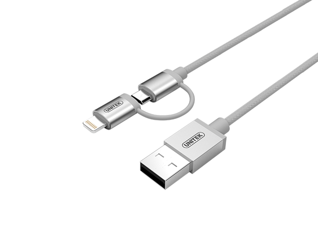 Cáp USB 2.0 -> Lightning + Micro USB UNITEK Y-C4031SL