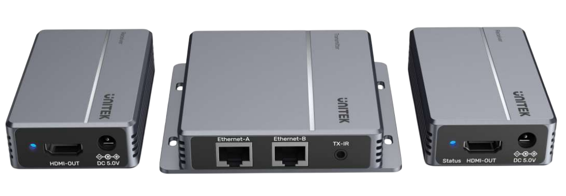 UNITEK V1324A: Bộ kéo dài HDMI 1 ra 2 qua cáp mạng lên đến 100 mét