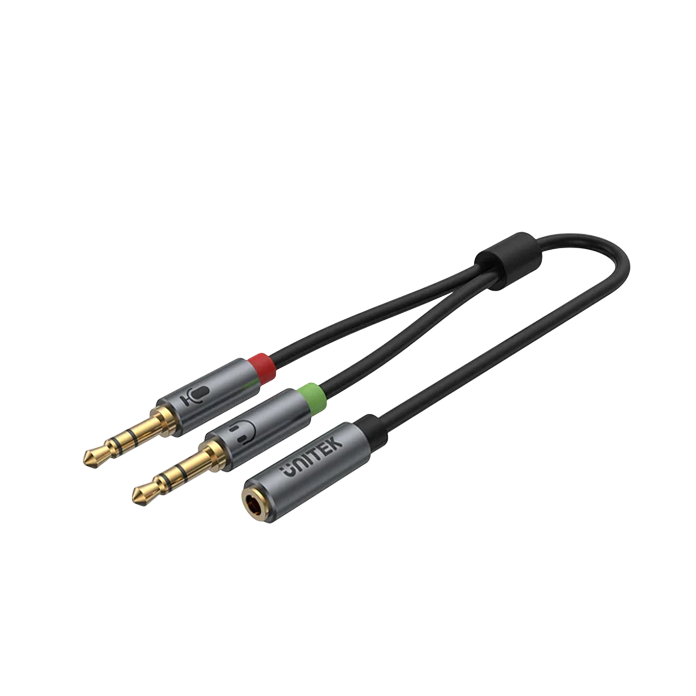 Cáp âm thanh 2 cổng 3.5mm (Mic+Tai nghe) → 3.5mm (L) UNITEK Y-C957ABK